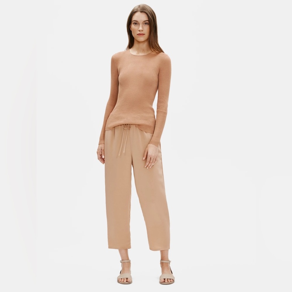 EILEEN FISHER Limited Edition Sheer Organic Cotton Slim Top - Amber - Picture 2 of 6